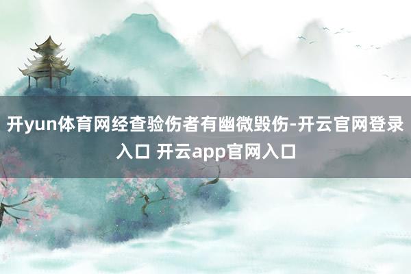 开yun体育网经查验伤者有幽微毁伤-开云官网登录入口 开云app官网入口