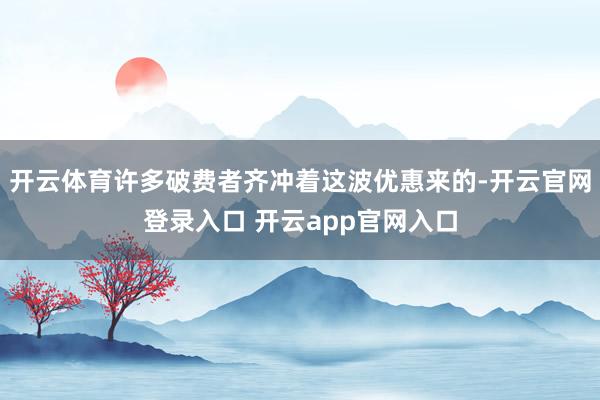 开云体育许多破费者齐冲着这波优惠来的-开云官网登录入口 开云app官网入口
