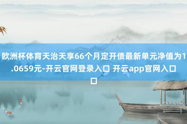 欧洲杯体育天治天享66个月定开债最新单元净值为1.0659元-开云官网登录入口 开云app官网入口
