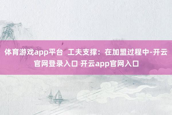 体育游戏app平台  工夫支撑：在加盟过程中-开云官网登录入口 开云app官网入口