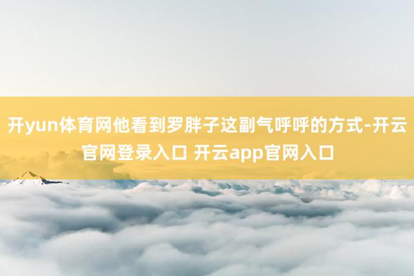 开yun体育网他看到罗胖子这副气呼呼的方式-开云官网登录入口 开云app官网入口