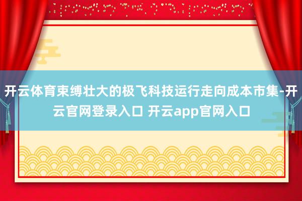 开云体育束缚壮大的极飞科技运行走向成本市集-开云官网登录入口 开云app官网入口