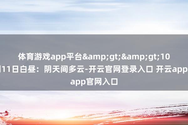 体育游戏app平台&gt;&gt;10日晚上到11日白昼：阴天间多云-开云官网登录入口 开云app官网入口