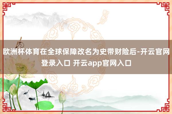 欧洲杯体育在全球保障改名为史带财险后-开云官网登录入口 开云app官网入口
