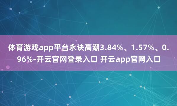 体育游戏app平台永诀高潮3.84%、1.57%、0.96%-开云官网登录入口 开云app官网入口